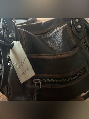 Free People Black Baby Emerson Tote Bag - Leather -